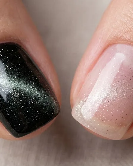 Detail view of choosing a black base versus a clear or pale base