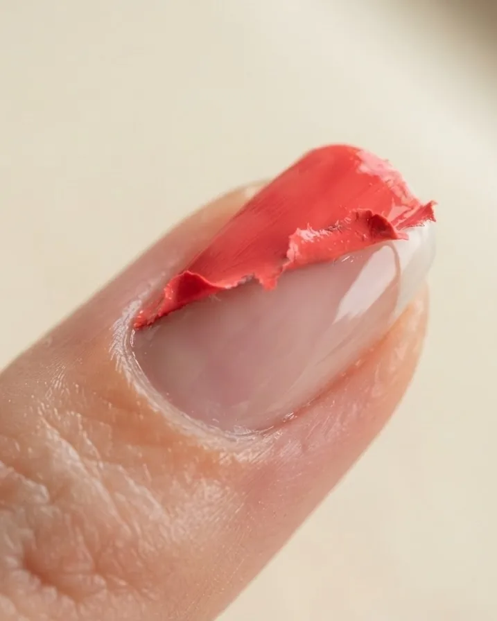 Close-up illustrating why Lacquer Slides Off a Glossy Gel Top Coat