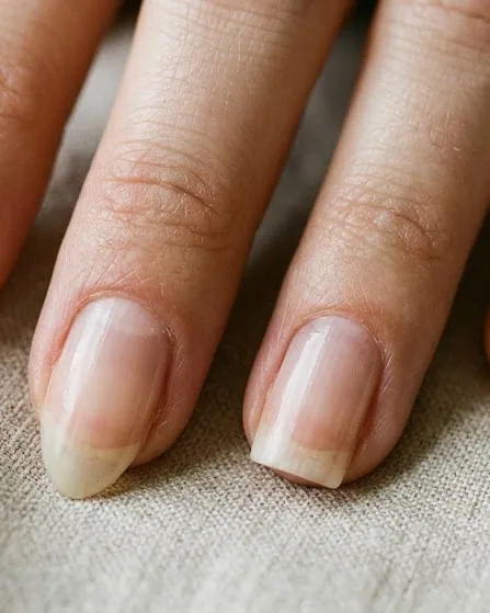 Detail view of match the shape to your finger type and nail bed